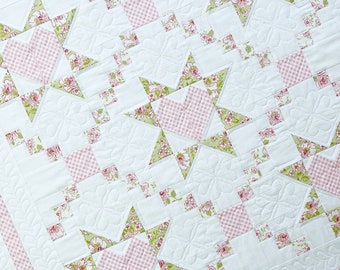 Loving Wishes Quilt Pattern PAPER Copy Perfect for a Baby Girl Quilt Pattern or Baby Boy Quilt Pattern 5 Sizes Included