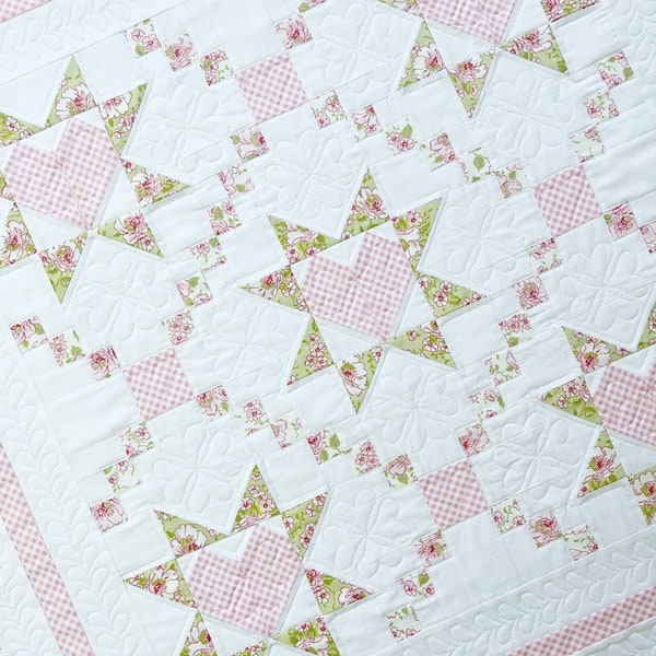 Loving Wishes Quilt Pattern PAPER Copy Perfect for a Baby Girl Quilt Pattern or Baby Boy Quilt Pattern 5 Sizes Included