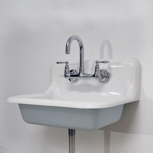 Wall Mount 24" x 18" Farm Sink with Polished Chrome Faucet & Drain - Open Air Exterior Color