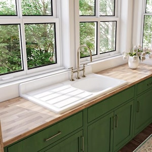 42" x 24" Single Bowl Left Hand Drainboard Farmhouse Sink - Model #SBW4224-L