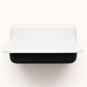 WALL MOUNTABLE! 30&quot; x 18&quot; Single Bowl Reproduction Farmhouse Sink - Tricorn Black