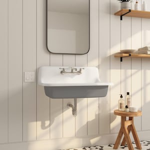 WALL MOUNTABLE! 30" x 18" Single Bowl Reproduction Farmhouse Sink - Summit Gray