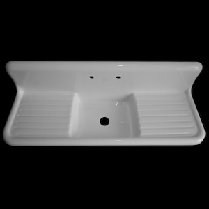 60" x 20" Single Bowl, Double Drainboard Reproduction Farmhouse Sink - Model #SBDW6020