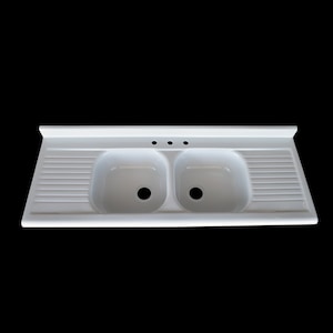 66 X 25 Double Bowl, Double Drainboard Farmhouse Sink Reproduction Model  DBDW6625 