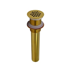 Polished Brass 1.5″ Metal 19-Hole Grid Drain Assembly Without Overflow