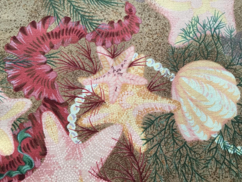 44\u201d x 28\u201d shells pearls starfish Rare Jennifer Sampou OOP Fabric- Romancing the Sea Northcott Silk Inc dreamy cotton gorgeous