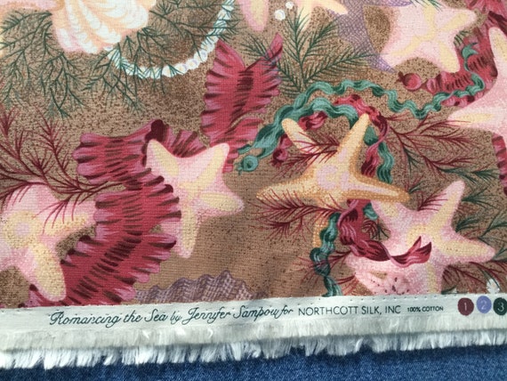 44\u201d x 28\u201d shells pearls starfish Rare Jennifer Sampou OOP Fabric- Romancing the Sea Northcott Silk Inc dreamy cotton gorgeous