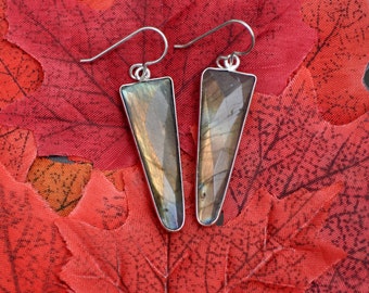 Lovely Labradorite or Jade Spear Earrings