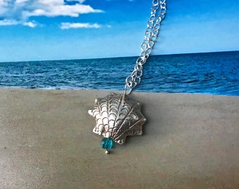 Back to the Beach with Silver Shell Necklace