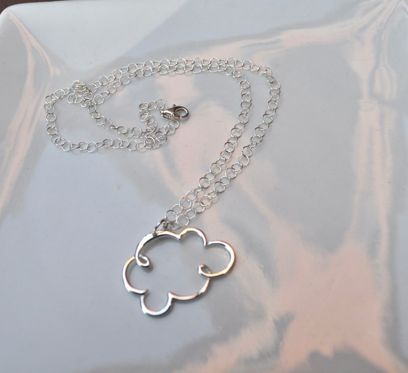 With Your Head in the Clouds....Sterling Silver Cloud Necklace image 4