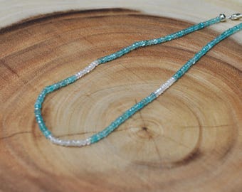 Glowing Apatite & Rainbow Moonstone Necklace