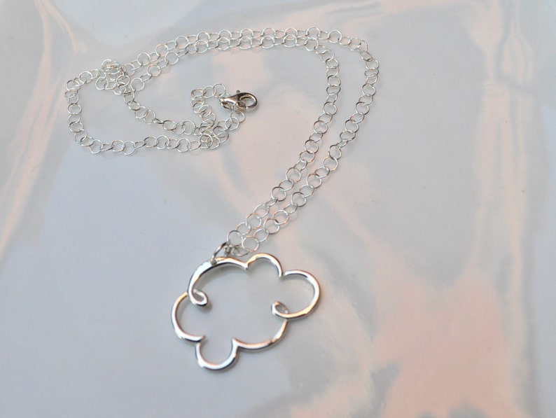 With Your Head in the Clouds....Sterling Silver Cloud Necklace image 1