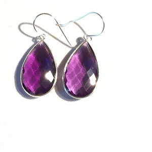 Purple Pear Earrings Richly Dangling image 4