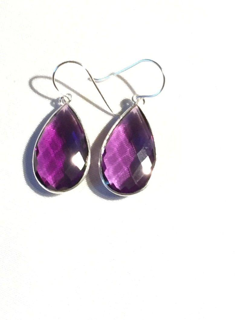 Purple Pear Earrings Richly Dangling image 4