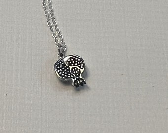 Sterling Silver Pomegranate Charm Necklace