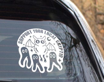 Calcomanía de Mothman y Fresno Nightcrawler: Apoya a los críptidos locales