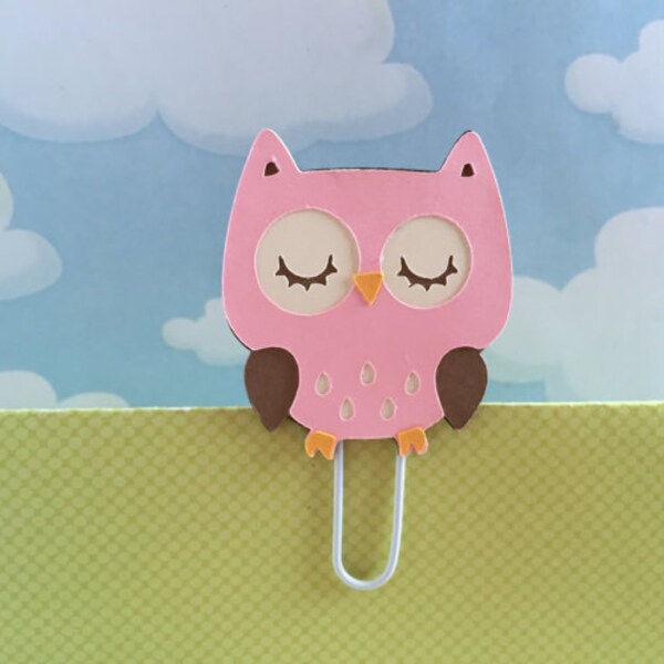 Strawberry and Cream Owl Filofax Day Planner Kikki K Bookmark Clip