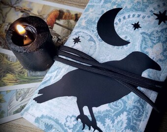 crow handmade tarot card pouch 6" x 4.25"