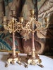 Pair French Empire Candelabras Gilt Bronze  4 Branch 