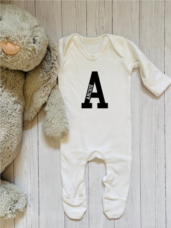 Personalised initial baby grow | Etsy