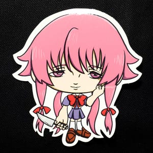 Yuno Gasai Laminated Sticker Future Diary Mirai Nikki Anime
