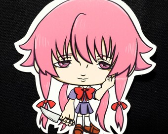 Yuno Gasai Laminated Sticker Future Diary Mirai Nikki Anime