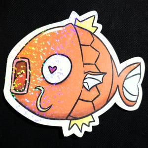 Cute Magikarp Glitter Sticker Water Type Pocket Monster