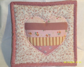 pink valentine heart potholder/hot pad