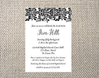 damask invitations etsy