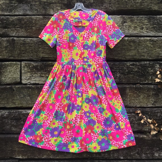 Bright Hippie Floral Midi Dress