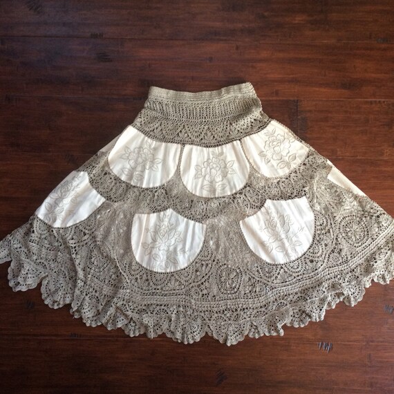 Gorgeous Embroidered Crochet Midi Skirt