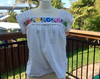 Vintage Embroidered Mexican Blouse