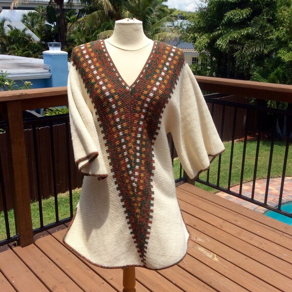 1970s Boho Tunic Sweater OSFM