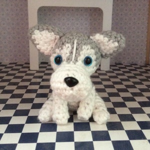 Siberian Husky Stuffed Animal,  Plush Dog, Amigurumi Toy, Handmade, Crocheted