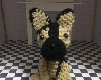 German Shepherd Stuffed Animal, Plush Toy, Amigurumi, Alsatian