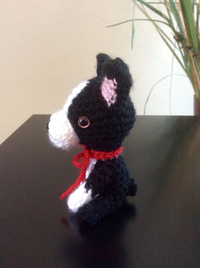 stuffed boston terrier dog