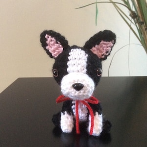 Boston Terrier Stuffed Animal, Handmade Plush Dog, Amigurumi