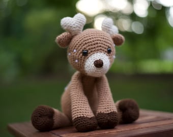 Animal de peluche Amigurumi de cervatillo tierno para bebé niña y niño, regalo para baby shower