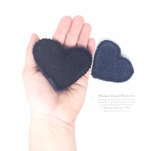 Wool Pocket Hand Warmers, Eco Friendly, Reusable, Navy and Cream Felted Wool