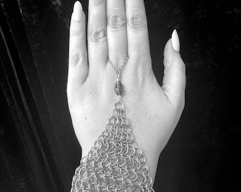 Guantes de armadura de malla metálica de acero inoxidable / Joyería de fantasía para disfraces de LARP