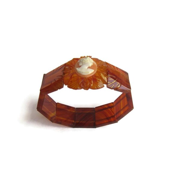 Antique Bakelite & Celluloid Cameo Bracelet; Antique Bracelet, Antique Cameo, Antique Cameo Jewelry, Antique Celluloid Jewelry