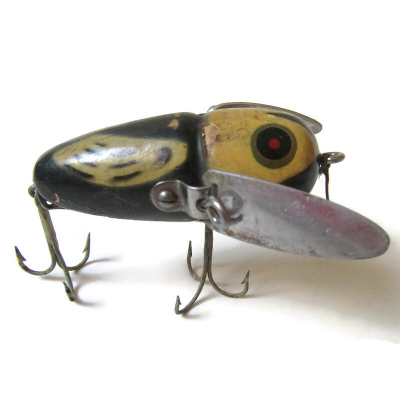 Heddon Crazy Crawler Wooden Fishing Lure, Vintage Bass Pike Lure