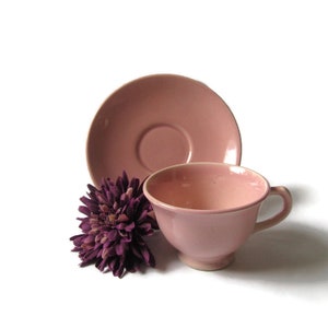 Lu-ray Pastels Cup & Saucer; LuRay Pastels, Luray Pastels, Taylor, Smith, Taylor Lu-ray Pastels, Luray Pastels Sharon Pink Cup And Saucer