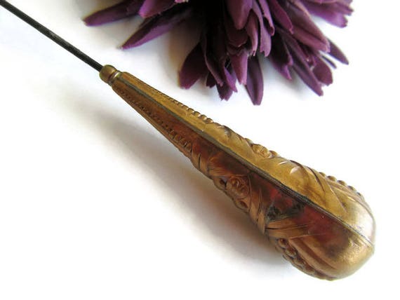 Hatpin; Antique Transitional Art Deco/Art Nouveau… - image 4