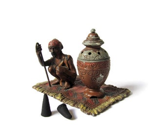 Georg Heyde Metal Ware Incense Burner; Antique Metal Ware, European Metal Ware, German Metal Ware, Orientalist Metal Ware