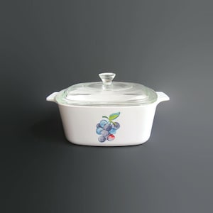 Corning Ware Fruit Basket A-1 1/2-B (1.5 liter) With Pyrex Lid; Corning Casserole Dish, Corning Ware Casserole Dish, Corning Ware A-1 1/2-B