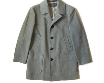 Pendleton Mens Solid Gray Wool Car Coat, Size 42; Pendleton Coat, Pendleton Men's Coat, Men's Wool Coat, Men's Gray Wool Coat, Gray Coat