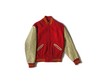 Vtg 50's Lasley Knitting Co. Letterman Womens Jacket Sz 36 Wool