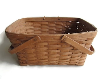 Longaberger Basket With Swinging Bail Handles, 1984
