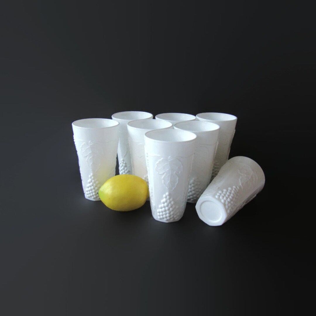 Colony Milk Glass Harvest Glasses coolers Milk Glass Drinking